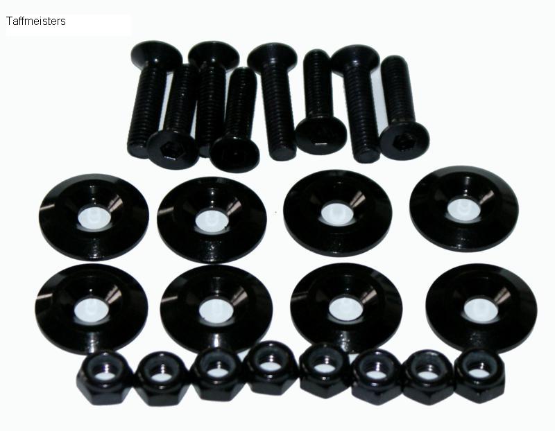 100375 - Anodised Alloy Bolt Set (8) In Black.